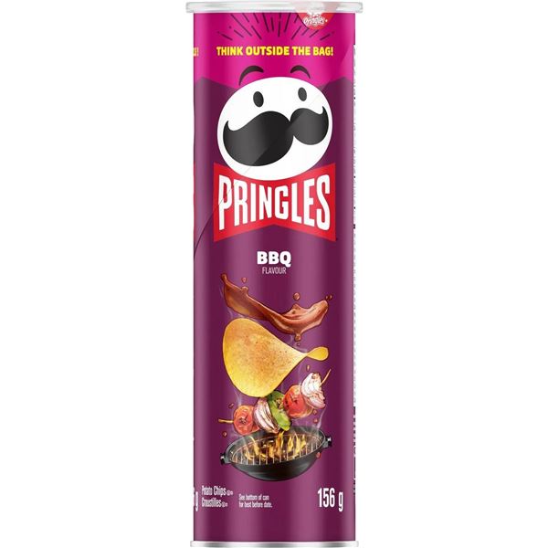 6 Pringles Extra BBQ Flavor 156g Containers