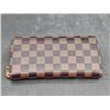 Image 2 : Checkered Zippered Wallet with Gold-Toned Hardware