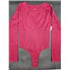 Image 2 : MANGOPOP WomenÕs Ribbed Long Sleeve Bodysuit, Size M, Red