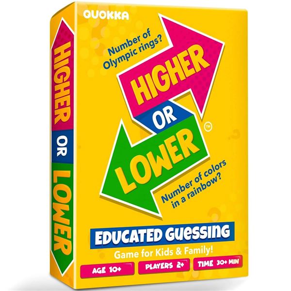 Quokka Higher or Lower Educated Guessing Card Game for Kids and Adults