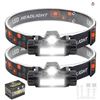 Image 1 : Hn2ogax Headlamp Rechargeable,2-Pack Super Bright LED Head Lamp, Waterproof Outdoors Headlamp Flashl