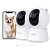 Image 1 : 360¡ View 2K Pet Camera with Phone App 2 Pack, Indoor Security Camera, Baby Monitor, Motion Tracking