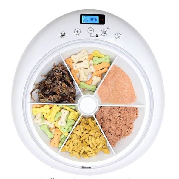 QPETS 6 Meals Automatic Cat Dog Feeder Auto Pet Feeder with Programmable Timer