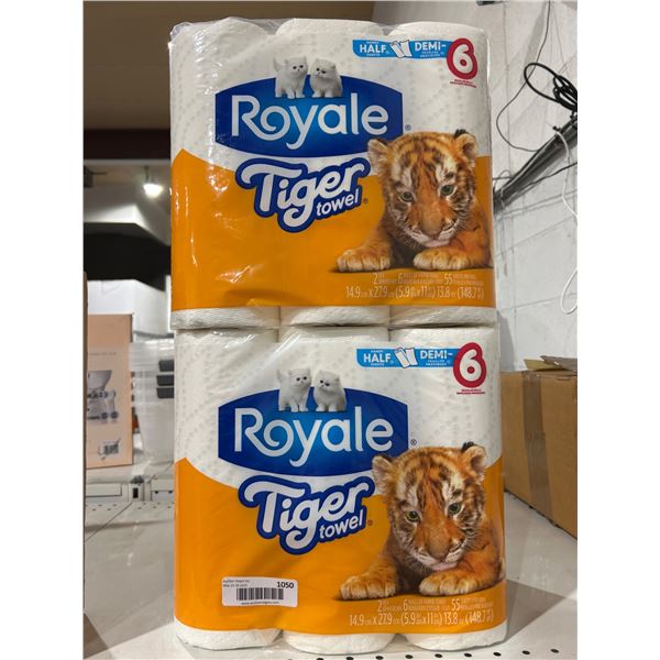 Royale Tiger Towel 2-Ply Paper Towels, 6 Rolls Per Bundle x 2