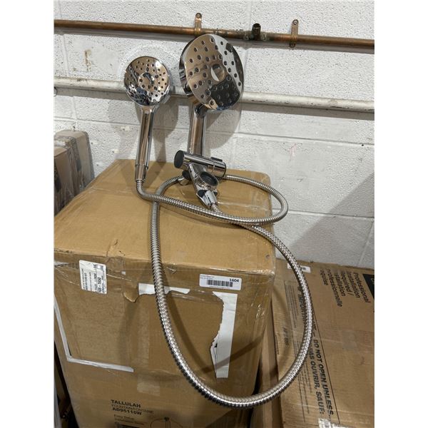 Chrome Dual Handheld Shower Head with Hose and Mount