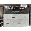 Image 1 : Nautica Twin Sheet Set, 100 Percent Cotton, 200 Thread Count, Whale Stripe Design