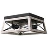 Image 1 : DEWENWILS Farmhouse Flush Mount Ceiling Light, Metal Ceiling Light Fixture with Wood Grain Finish, 2
