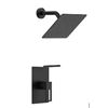 Image 1 : Matte Black Concealed Installation Shower Set with Square Head and Handle
