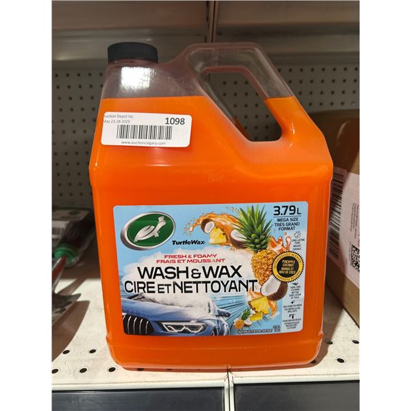Turtle Wax Fresh & Foamy Wash and Wax, 3.79 L, Pineapple Coconut