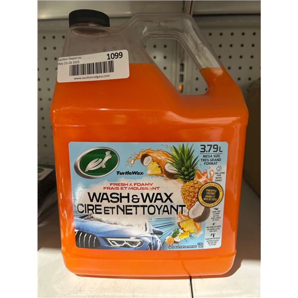 Turtle Wax Fresh & Foamy Wash and Wax, 3.79 L, Pineapple Coconut