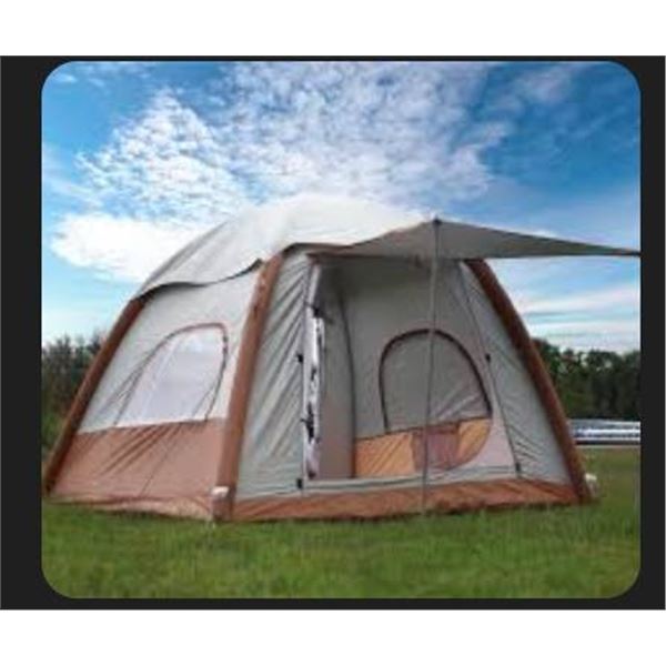 Inflatable Camping Tent with Pump, Easy Setup 4 Season Glamping Tent, 2-4 Persons Waterproof Windpro