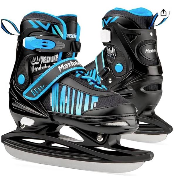 Adjustable Ice Skates for Kids, Boys Ice Hockey Skates for Girls, Toddler, Youth Iceskates with Larg