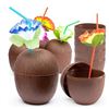 Image 1 : Prextex Coconut Cups Set With Hibiscus Straws