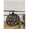 Image 2 : Black Metal Pendant Light Fixture with Crystal Accents