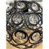 Image 4 : Black Metal Pendant Light Fixture with Crystal Accents