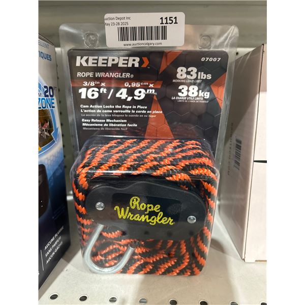 Keeper Rope Wrangler 07007 3/8 in. x 16 ft, 83 lbs (38 kg) Load Limit