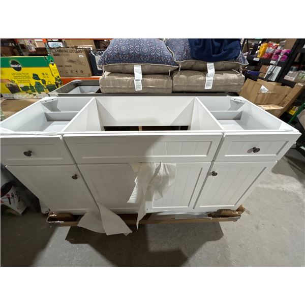 White Glacier Bay Bathroom Vanity Cabinet with Drawers and Storage Compartments 33_ x 21 1/2_ x 60_