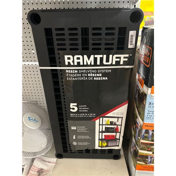 Ramtuff Resin Shelving System with 5 Levels, 35.8 x 17.5 x 73 Inches