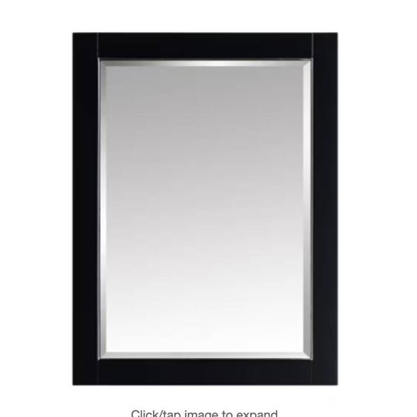 AvanityÊMason 24 inch Framed Mirror in Black with Silver Trim