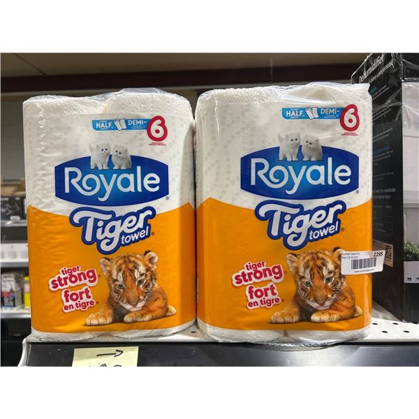 Royale Tiger Towel Paper Towel Pack Ð 6 Rolls, 2-Ply, 55 Sheets Per Roll Lot of 2