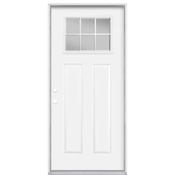 Masonite 36_80 Steel Prehung Door with 6 Lite Window and Energy Star Certification