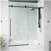 Image 1 : Vigo VG6021 Shower Door with Black Finish Hardware