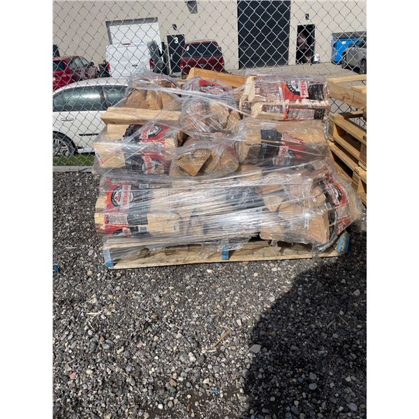 Bulk Lot of Firewood Bundles on Pallet