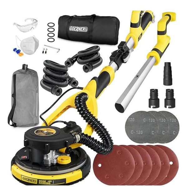 Drywall Sander, 6.5-amp Powerful Electric Drywall Sander with Vacuum, Anto Dust Removal, 7 Variable 