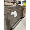 Image 2 : Gray Double Sink Bathroom Vanity with Cabinets and Drawers 60_ x 21 1/2_ x 34_