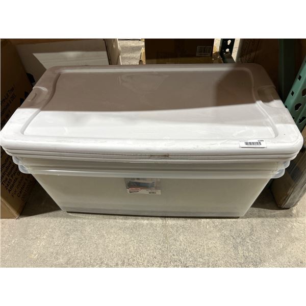 Sterilite 106 Qt. (100 L) Plastic Storage Bins with Lids Lot of 3