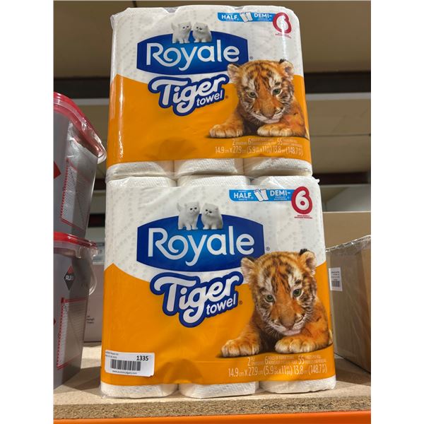 2 Royale Tiger Towel 2-Ply Paper Towels, 6 Rolls Each x 2