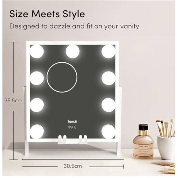 Fancii Maddie Vanity Mirror with BT Speaker and Wireless Charging