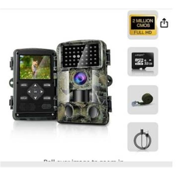 HAZA Wildlife Camera 58MP 2inch Huge Screen Game Trail Camera with Memory Card 2.7K 1520P HD Hunting