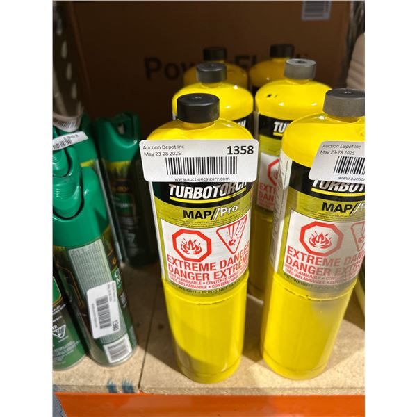 Lot of 3 Turbotorch MAP/Pro Gas Cylinders, 400g each