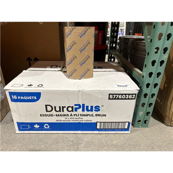 DuraPlus 16 Packs x 250 Sheets Single-Ply Brown Paper Towels