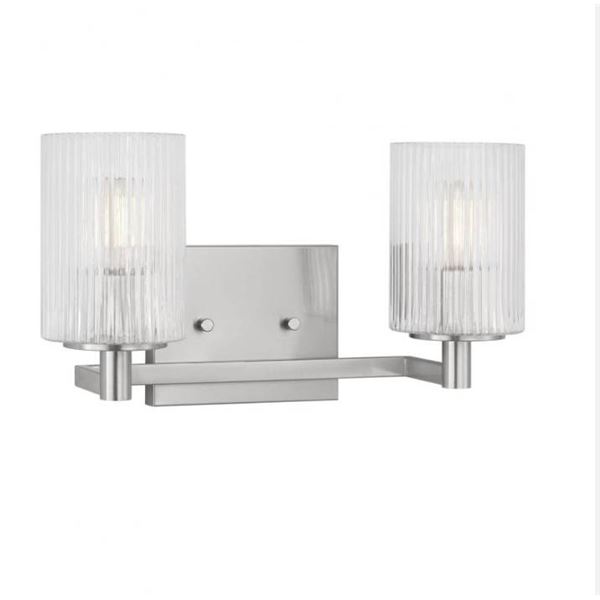 Generation Lighting GLV4002BS Wall Fixture, Brushed Steel Finish