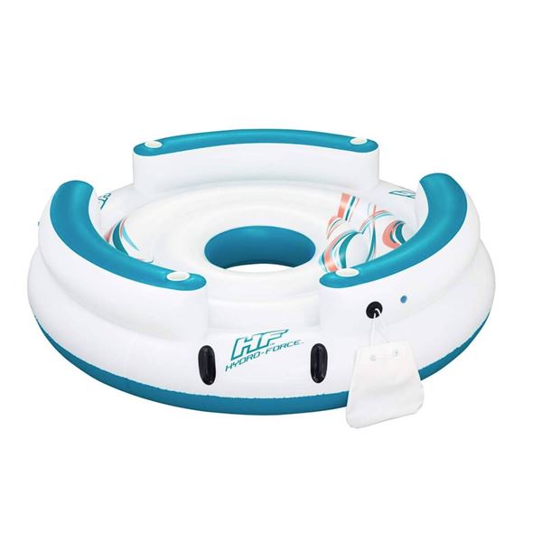 Bestway Hydro-Force Inflata-Shield One Island Floating Lounge, 4-Person Capacity