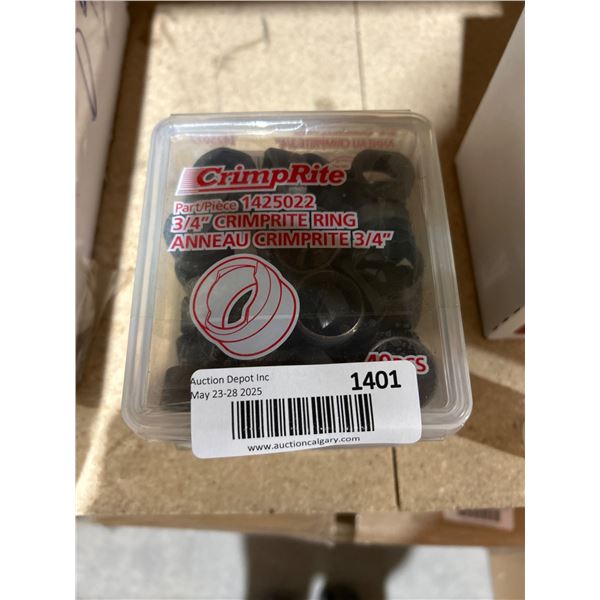 Lot of 2 CrimpRite 3/4-Inch Crimp Ring 1425022 Ð 40 Pieces Each
