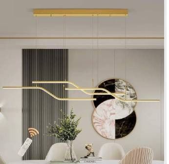 Eiinee Modern LED Pendant Light, Dimmable Modern Linear Wave LED ...