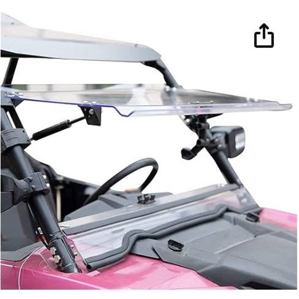 A & UTV PRO Scratch Resistant 3-IN-1 RZR Adjustable Flip Full Windshield FOR 2014-2018 Polaris RZR 9