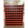 Image 2 : Industrial Orange Metal Storage Cabinet with 72 Compartments 35_x12_x42_