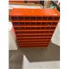 Image 3 : Industrial Orange Metal Storage Cabinet with 72 Compartments 35_x12_x42_