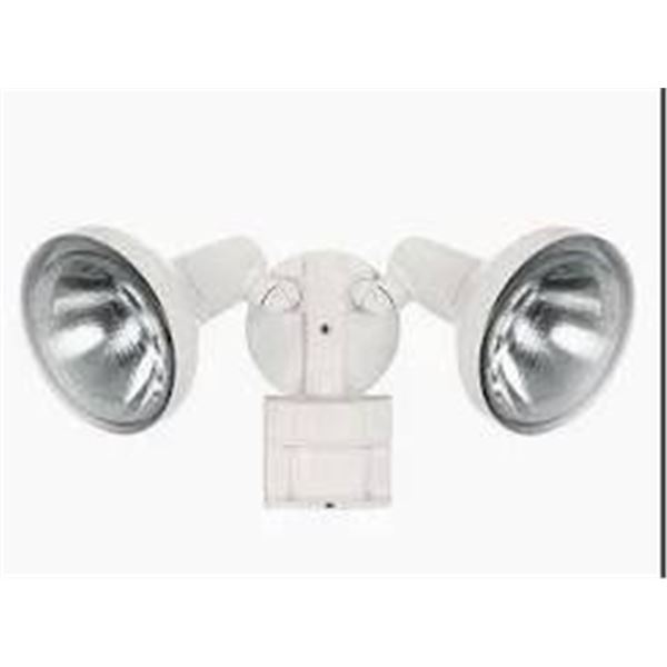 Heath Zenith Model HZ-5412-WH Motion-Activated Dual Floodlight with 180-Degree Sensor