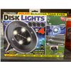 Image 2 : Bell + HowellÊSolar Powered Gunmetal Metal Outdoor Integrated LED Path Disk Lights (Set of 4)