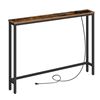 Image 1 : 39.4_ Skinny Console Table with Power Outlet, Behind Couch Table with Charging Station, Narrow Sofa 
