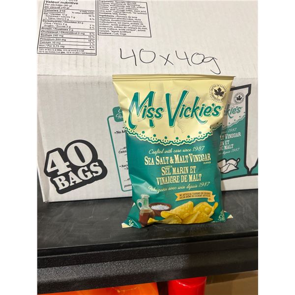 Miss VickieÕs Sea Salt & Malt Vinegar Chips, 40 x 40g Bags