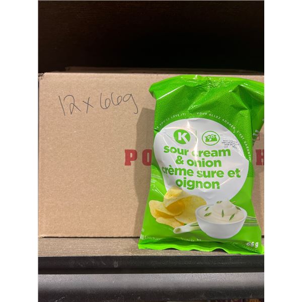 Ciircle K Sour Cream and Onion Potato Chips 12 x 66g