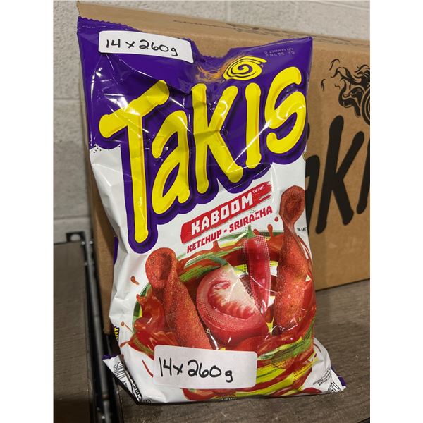 Takis Kaboom Ketchup Sriracha Flavored Snacks 260g (14 Bags)