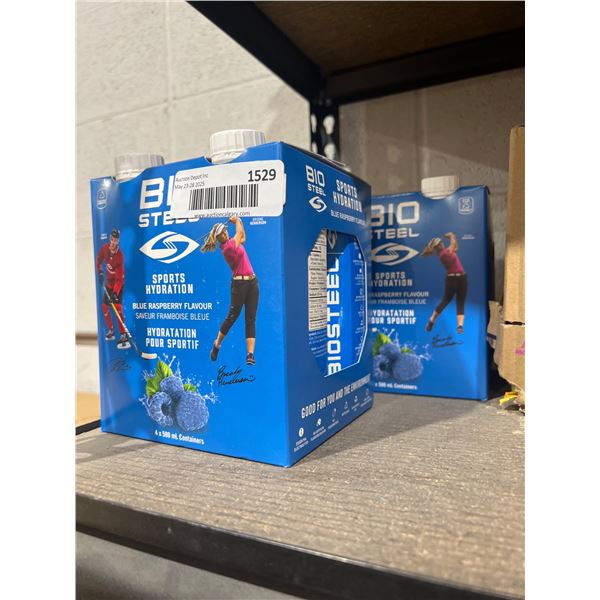 BioSteel Sports Hydration Blue Raspberry, 4 x 500 ml Bottles Lot of 2