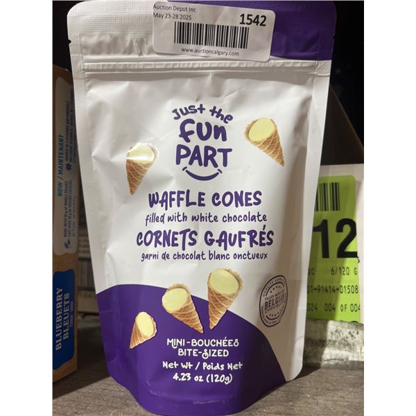 Just The Fun Part Waffle Cones with White Chocolate, 120g x 6 Packs